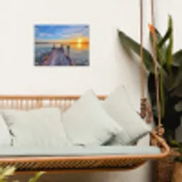 Rustieke Steiger bij Zonsopgang tuinposter los doek klein -sfeer7