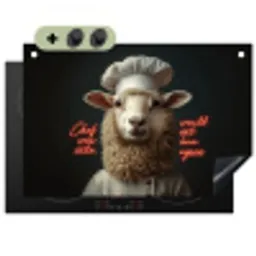 Schaap - Kokskleding - Neon - Quote Inductie beschemer met haakjes klein -3d