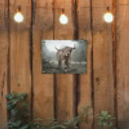 Schotse Hooglander - Bos - Mist - Koe - Dieren - Natuur tuinposter los doek klein -sfeer1
