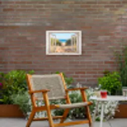 Doorkijk - Strand - Zee - Duinen - Zand - Water - Helmgras Tuinposter op houten frame 2 cm dik klein -sfeer3