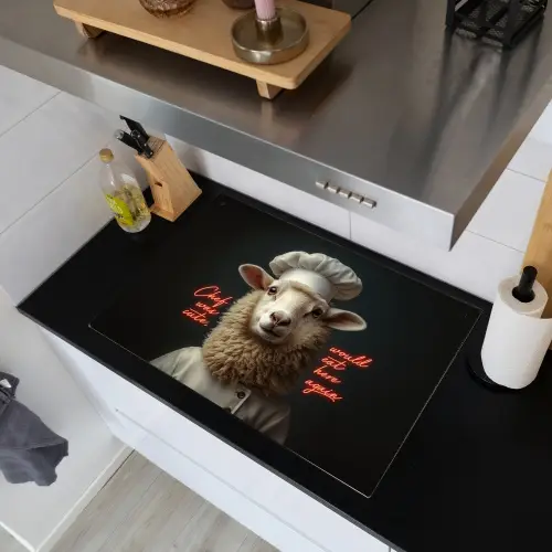 Schaap - Kokskleding - Neon - Quote Inductie beschemer met haakjes klein -sfeer1