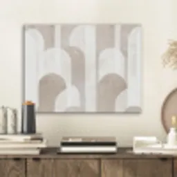 Abstracte bogen - Modern - Beige PET vilt klein -sfeer1