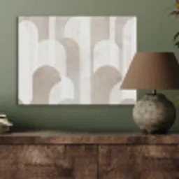 Abstracte bogen - Modern - Beige PET vilt klein -sfeer2