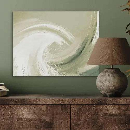 Abstract - Penseelstreken - Golven - Groen PET vilt klein -sfeer2
