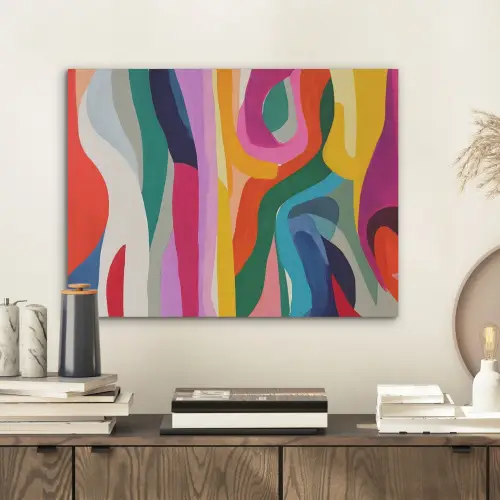 Abstract - Kleurrijk - Golven - Lijnen PET vilt klein -sfeer1