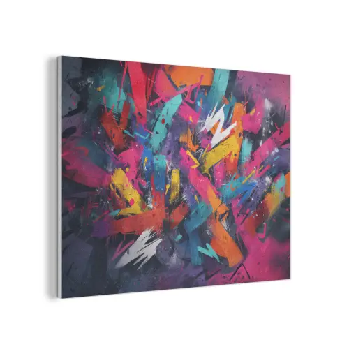 Abstract - Explosie - Neonkleuren PET vilt klein -3d