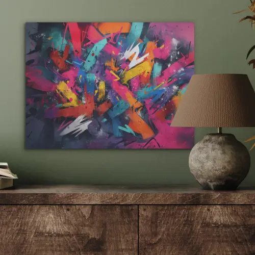Abstract - Explosie - Neonkleuren PET vilt klein -sfeer2
