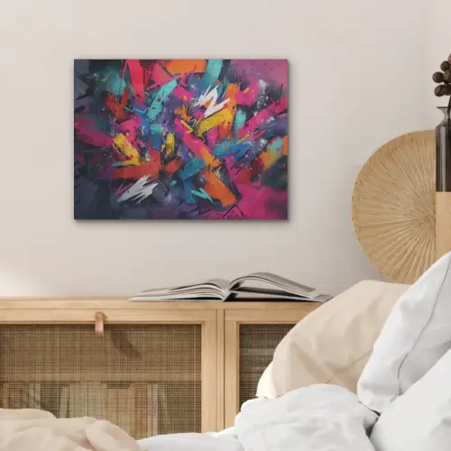 Abstract - Explosie - Neonkleuren PET vilt klein -sfeer3
