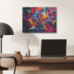 Abstract - Explosie - Neonkleuren PET vilt klein -sfeer5