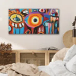 Abstract - Gezicht - Kleurrijk PET vilt middel -sfeer3