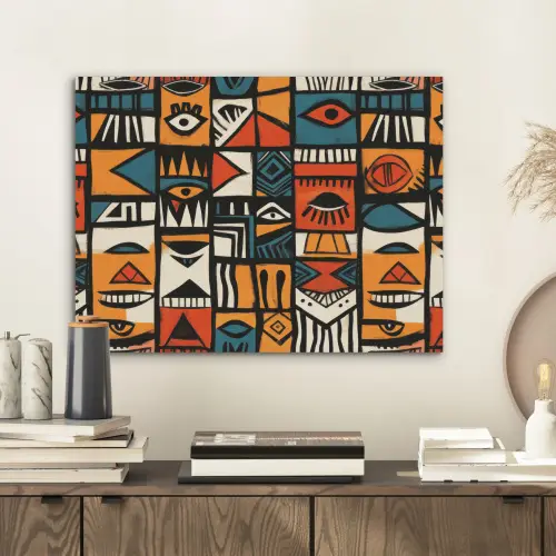 Abstract - Gezichten - Mozaïek PET vilt klein -sfeer1