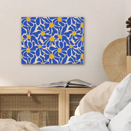 Abstract - Bloem - Blauw PET vilt klein 837 -sfeer3