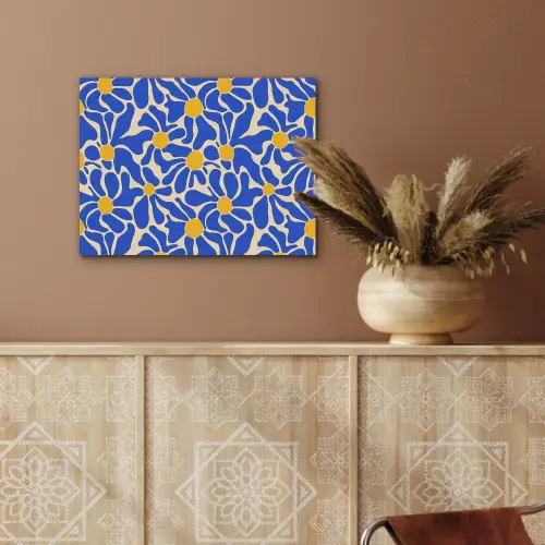 Abstract - Bloem - Blauw PET vilt klein 837 -sfeer4