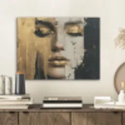 Abstract - Goud - Gezicht - Lippen PET vilt klein -sfeer1