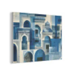 Grafisch - Abstract - Blauw - Wit PET vilt klein -3d