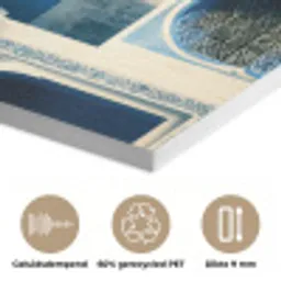 Grafisch - Abstract - Blauw - Wit PET vilt klein -closeup_NL
