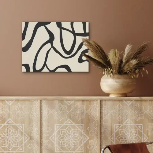 Abstract - Lijnen - Modern - Beige PET vilt klein -sfeer4