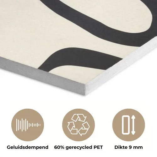 Abstract - Lijnen - Modern - Beige PET vilt klein -closeup_NL