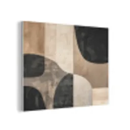 Abstract - Vlakken - Zwart - Rond PET vilt klein -3d