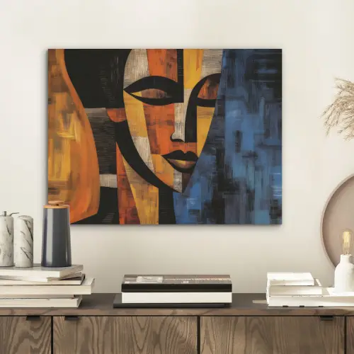 Abstract - Portret - Kleurvakken PET vilt klein -sfeer1