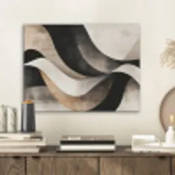 Abstract - Golven - Zwart - Verweerd PET vilt klein -sfeer1
