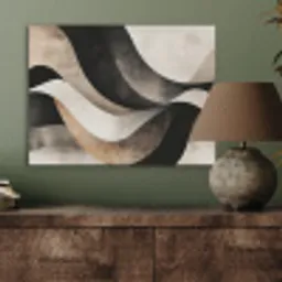 Abstract - Golven - Zwart - Verweerd PET vilt klein -sfeer2