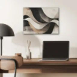 Abstract - Golven - Zwart - Verweerd PET vilt klein -sfeer5