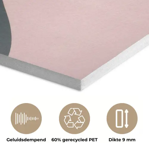 Abstract - Golven - Sierlijk - Roze PET vilt klein -closeup_NL