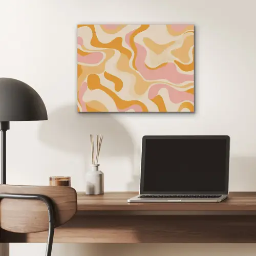 Abstract - Golvend - Oranje PET vilt klein -sfeer5