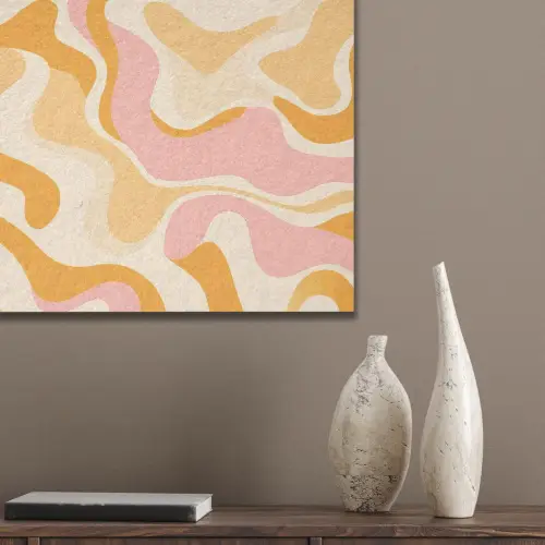 Abstract - Golvend - Oranje PET vilt klein -sfeer6_closeup