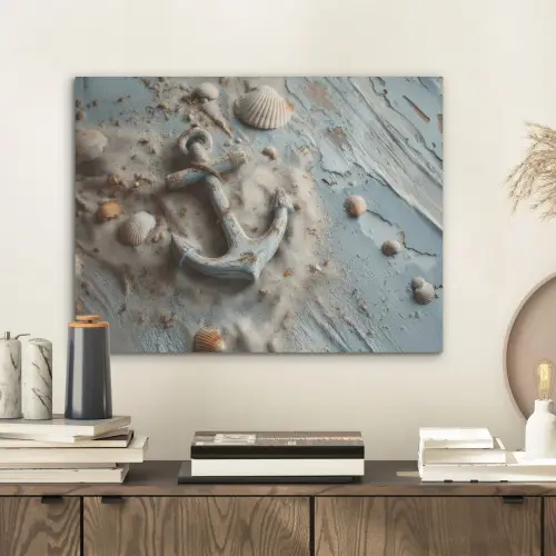 Anker - Hout - Schelpen - Zand PET vilt klein -sfeer1
