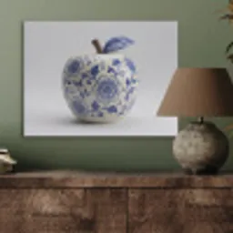 Appel - Blauw - Klassiek PET vilt klein -sfeer2