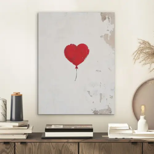 Ballon - Rood - Hart PET vilt klein -sfeer1