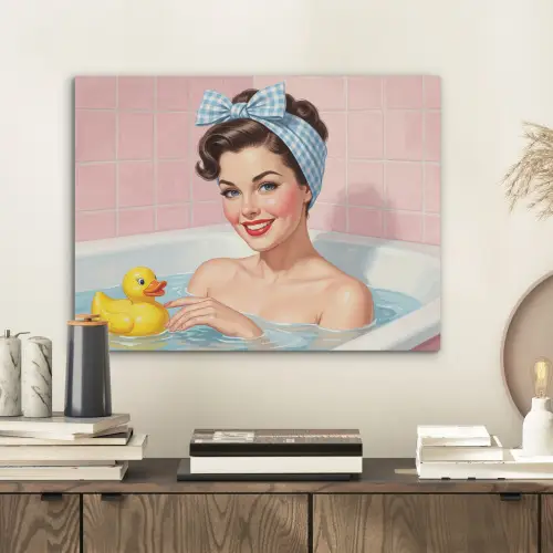 Badkamer - Eend - Blauw PET vilt klein -sfeer1
