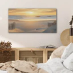 Strand - Duinen - Zonsondergang PET vilt middel -sfeer3