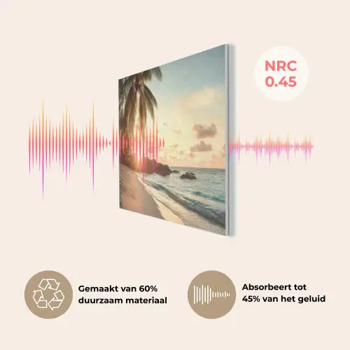 Strand - Palmbomen - Oceaan - Zonsondergang PET vilt middel -USP_NL