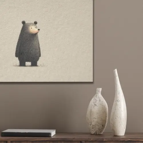 Beer - Donkerbruin - Minimalistisch PET vilt klein -sfeer6_closeup