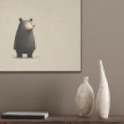 Beer - Donkerbruin - Minimalistisch PET vilt klein -sfeer6_closeup