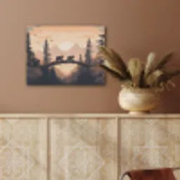 Beren - Bomen - Landschap - Zonsondergang PET vilt klein -sfeer4