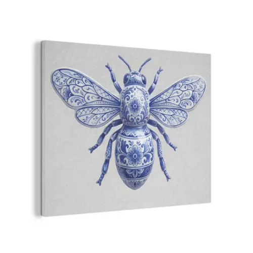 Bij - Modern - Delfts - Blauw PET vilt klein -3d