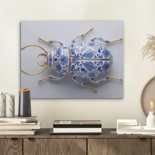 Kever - Delfts - Blauw - Goud PET vilt klein -sfeer1
