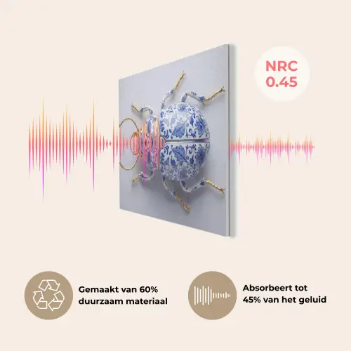 Kever - Delfts - Blauw - Goud PET vilt klein -USP_NL