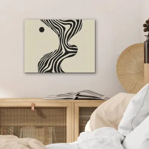 Beige - Lijnen - Golvend - Abstract PET vilt klein -sfeer3
