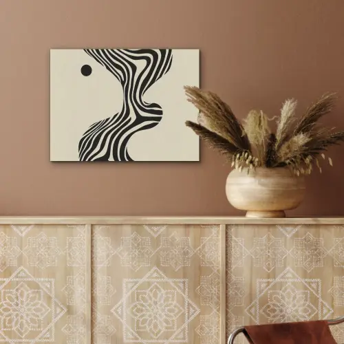 Beige - Lijnen - Golvend - Abstract PET vilt klein -sfeer4