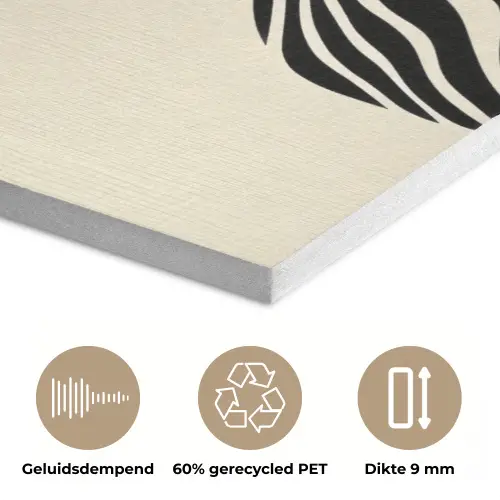 Beige - Lijnen - Golvend - Abstract PET vilt klein -closeup_NL