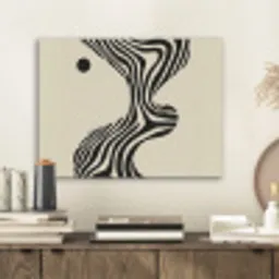 Beige - Lijnen - Golvend -  Abstract PET vilt klein -sfeer1