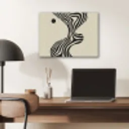 Beige - Lijnen - Golvend -  Abstract PET vilt klein -sfeer5