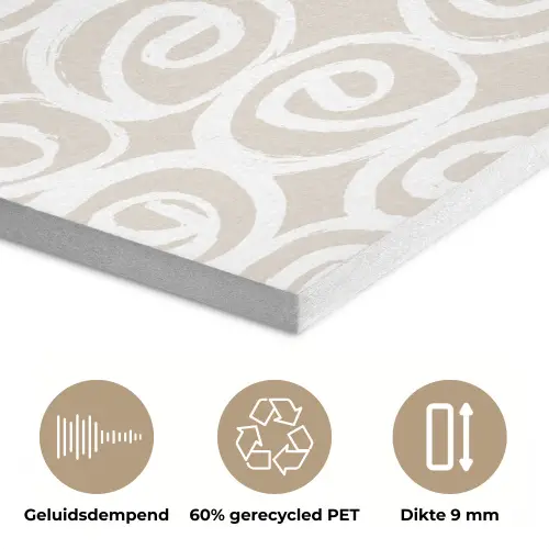 Beige - Patroon - Spiraal PET vilt klein 837 -closeup_NL