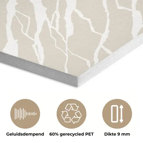 Beige - Wit - Patroon - Structuur PET vilt klein 837 -closeup_NL
