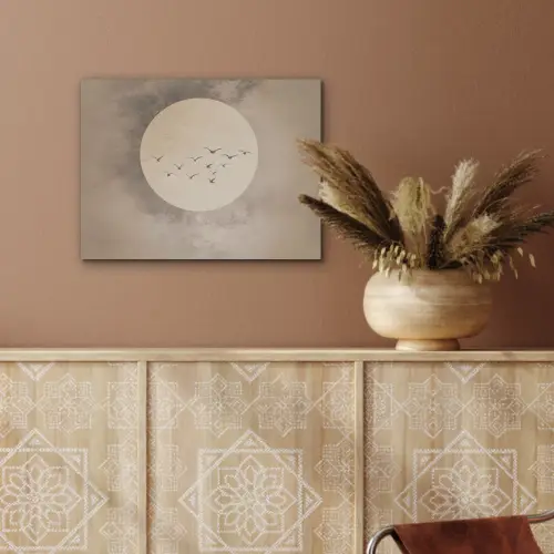 Vogel - Beige - Japandi PET vilt klein -sfeer4